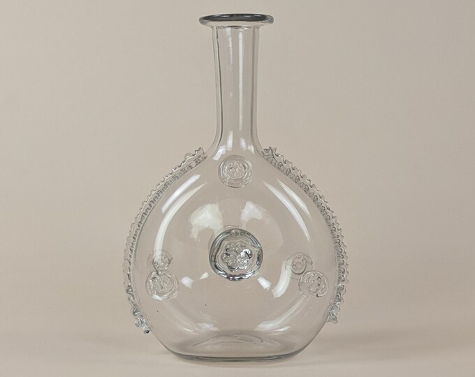 Prunt Antique French Blown Glass Prunt Flower Cognac Bottle Decanter, Paris ...