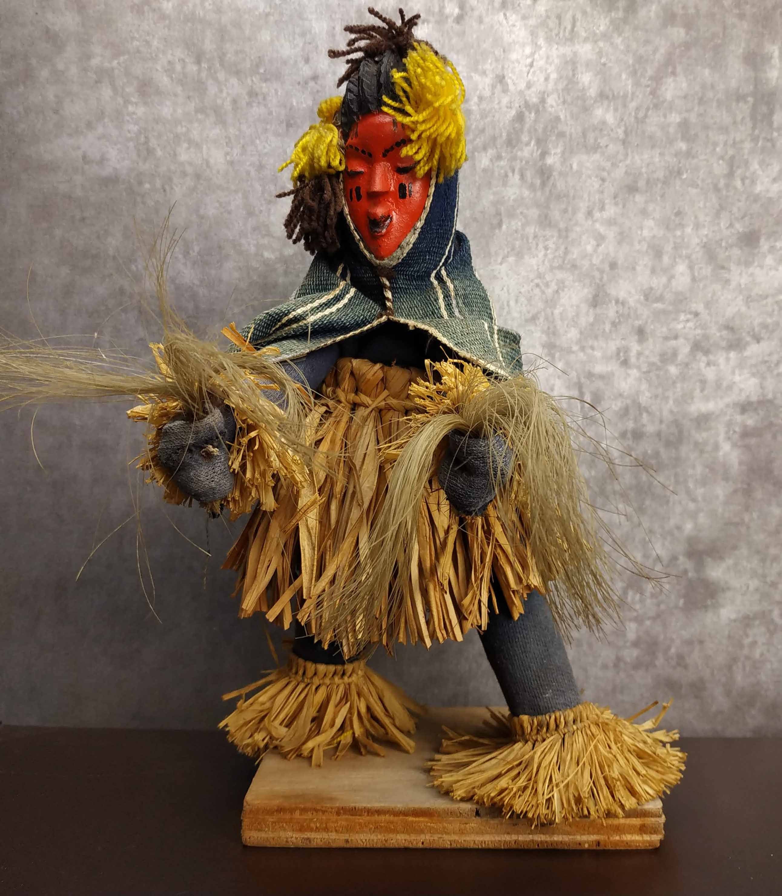 Vintage African Tribal Art Doll, Dan Tribe Wooden Dancing Figure