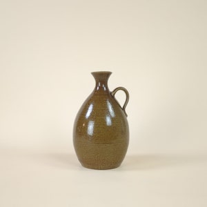 Vintage French Handmade Studio Pottery Jug | Rustic Brown Ceramic Pitcher | Mid-Century Modern Decor | Original Kitchen Decor | Wine Carafe