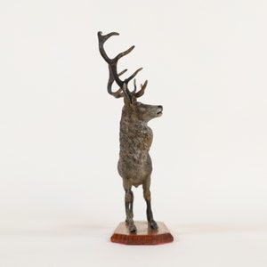 Antique Vienna Austria Bronze Deer Sculpture, Cold Painted GESCHÜTZT Bronze Animal Art Statue image 8