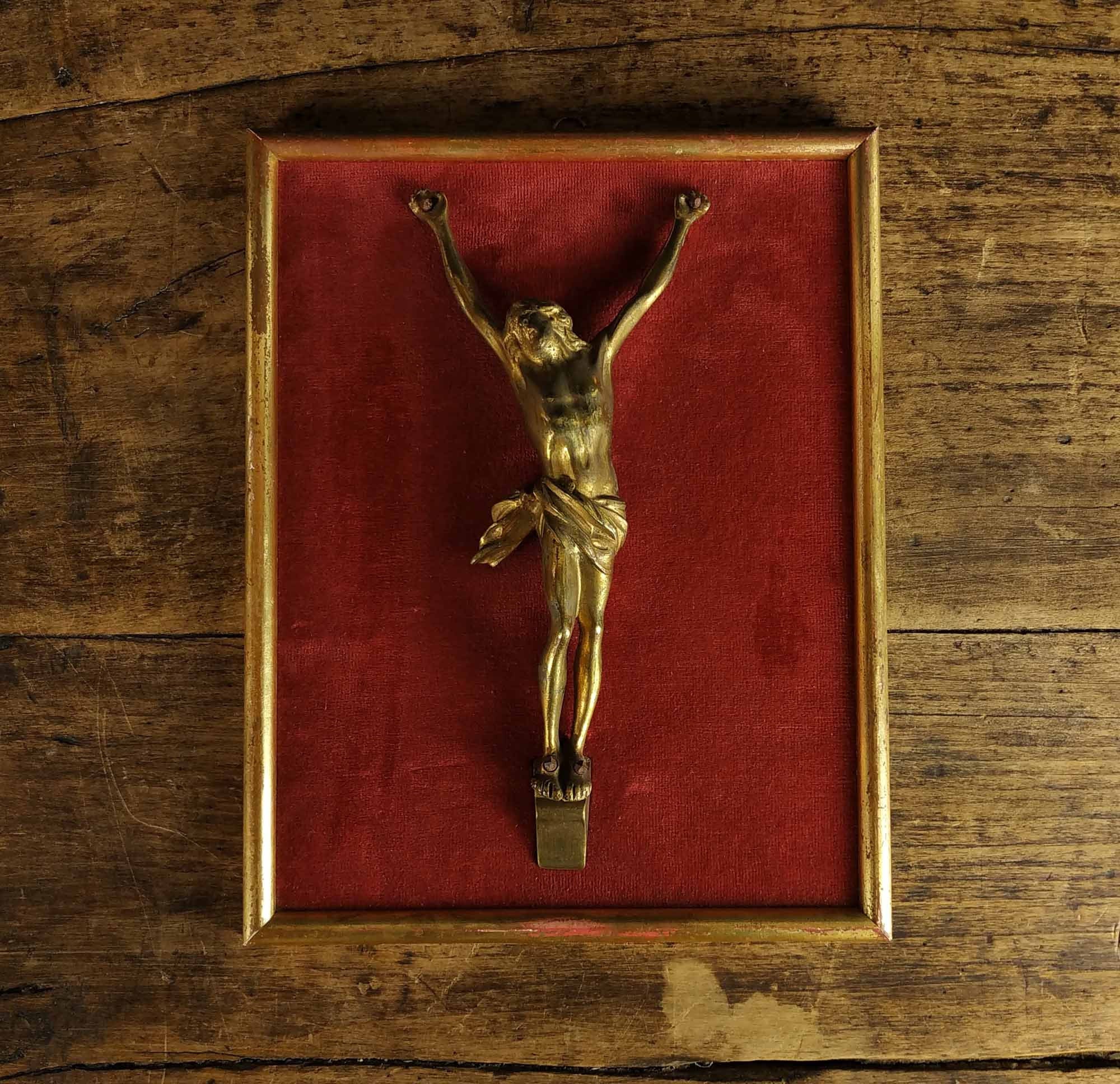 Crucifix Français Vintage, Croix de Jésus-Christ, Crucifix Doré Décor Religieux Chrétien Mural Encad