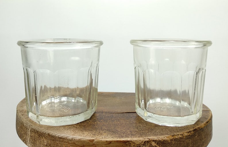 Two Vintage French Jam Pots Jelly Jars Farm House Kitchen Etsy