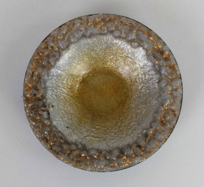 Mid Century Gold And Silver Colored French Trinket Dish Vintage Limoges Enamel On Silver Ring Dish By P Bonnet