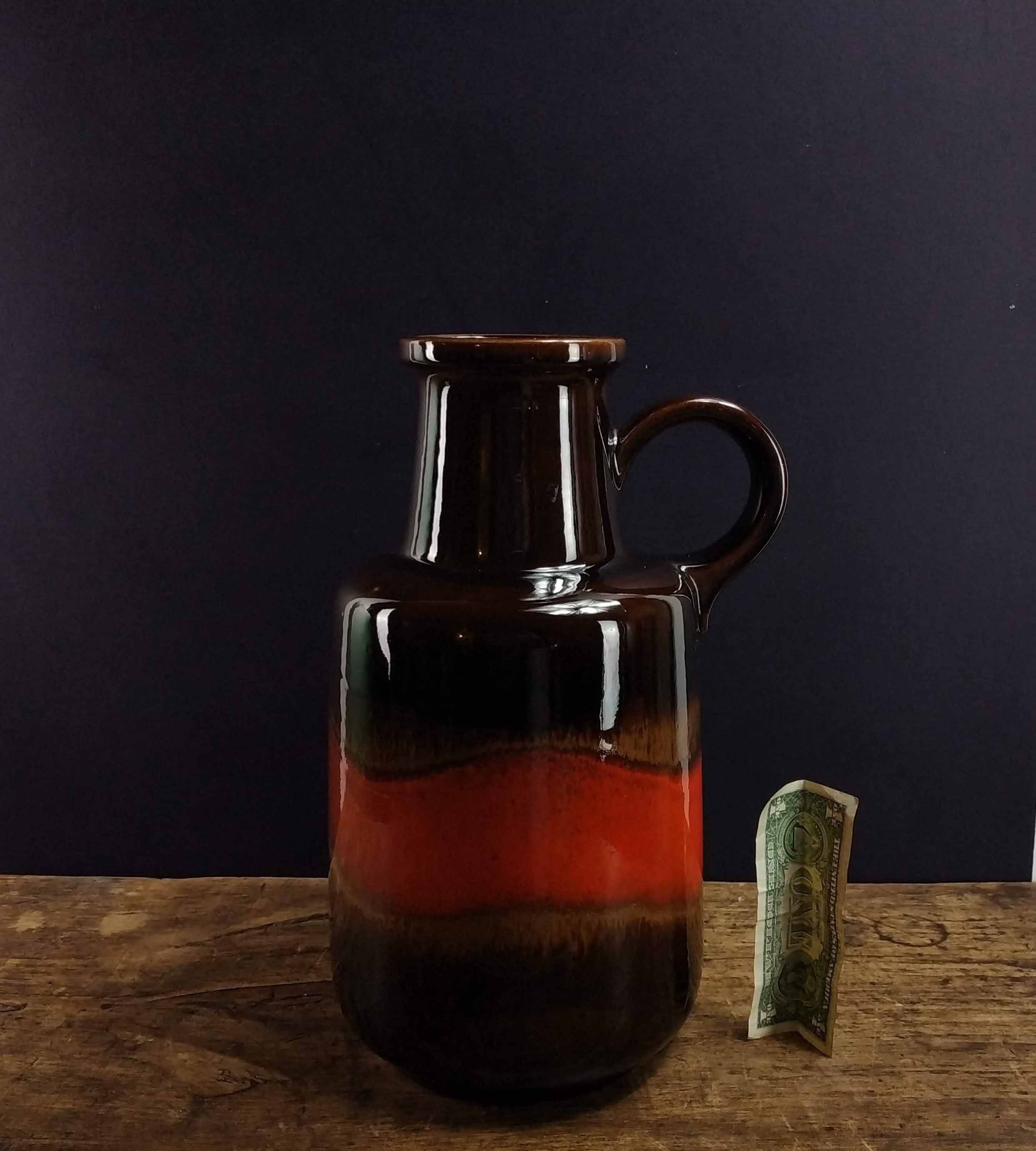 Scheurich Vintage Vase, Vase Vintage Allemagne de L'ouest, Sol Fat Lava, L'ouest Poterie, Milieu Du 