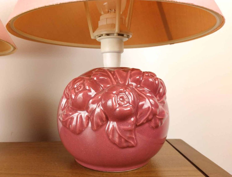 Vintage Lighting Lamp Shade Ceramic Lamps 1980s Home Decor Bedroom 1980 Vintage Lighting Lamp Shade, Vintage Lamp Shades For Table Lamps