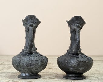 アンティーク シルヴァン・キンズブルガー アールヌーボー 花瓶 ペア