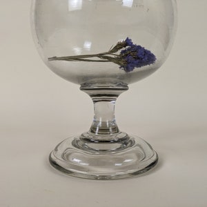 Antique French Glass Apothecary Leech Bowl, Antique Hand Blown Glass image 3