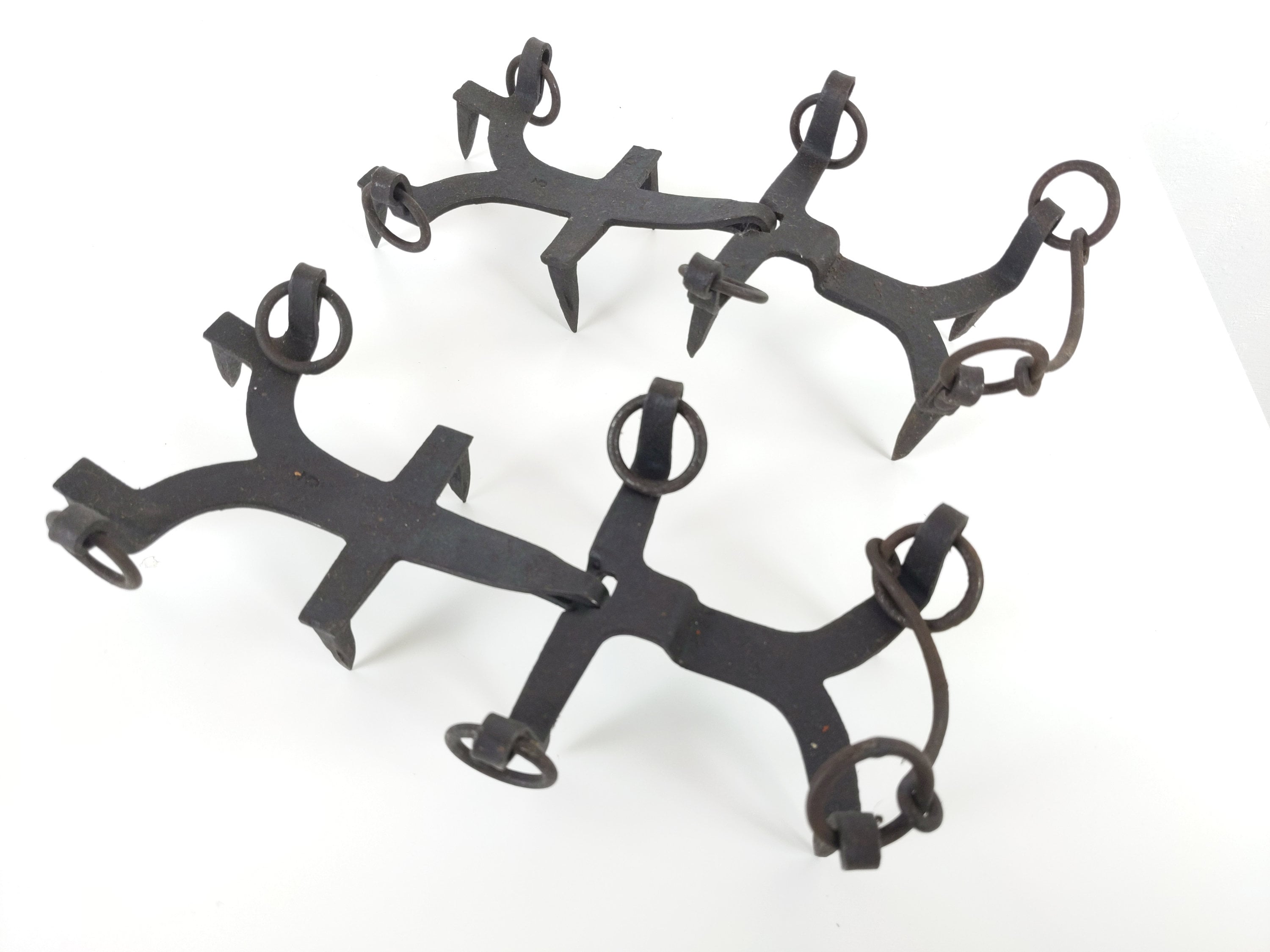 Antique Français Armée Militaire Délivré Soldat Alpin Forge à La Main Fer Mountain Ice Shoe Crampons