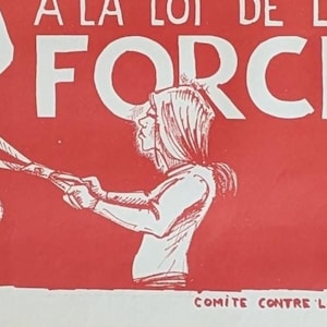 Vintage French Protest Poster, 1960s Student Protest Anti Fascist Anarchist Movement Art image 6