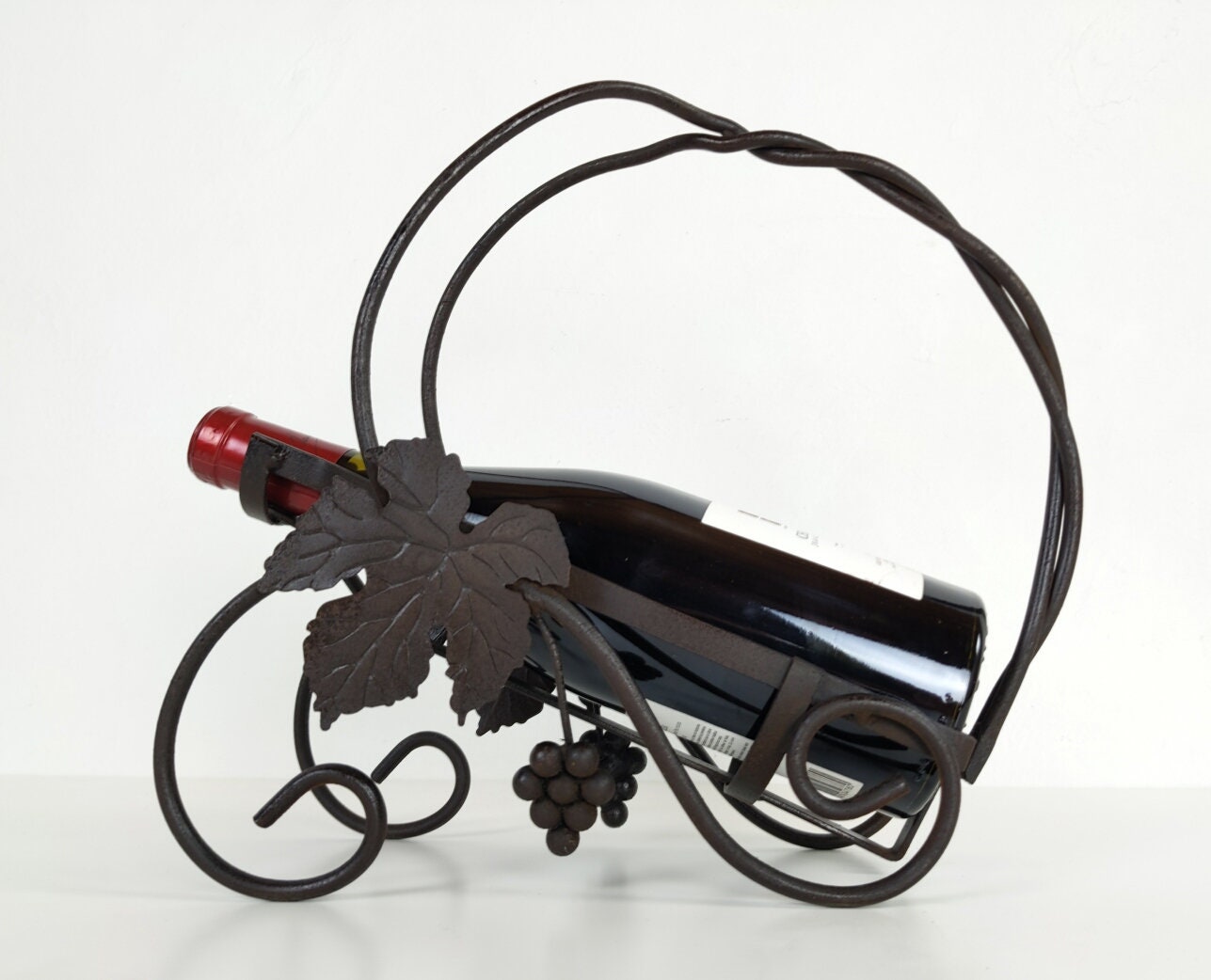 Français Porte-Bouteille de Vin en Fer Forgé, Verseur Bouteille Fer, Français Rustique Bistro Barwar