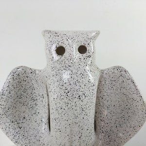 Vintage Ceramic Owl Lamp, 1980s French Table Lamp, Owl Lovers Gift, Original Bedroom Lighting, Pottery Animal Light image 3