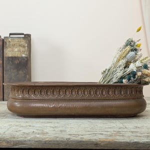 Antique French Copper Jardiniere Early 1900s Planter Bowl Decorative European Home Decor Vintage Metal Table Centerpiece Fruit Bowl