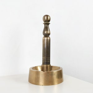 Brass Modernist Ashtray, Large Vintage French 5lbs Brass Modernist Skittle Ashtray, Mid Century Decor