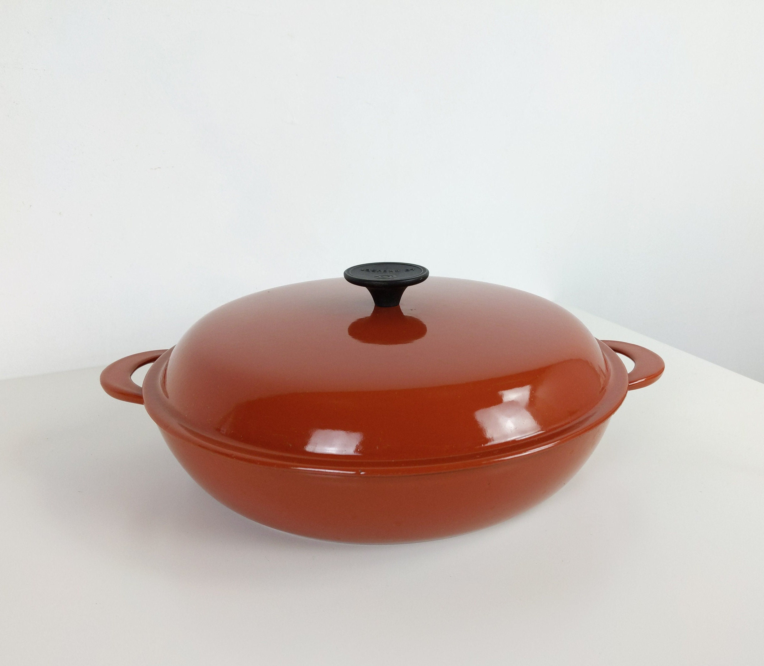Vintage Français Le Creuset #30 Émail Hollandais Four Cocotte Casserole avec Couvercle, Cuisine de F