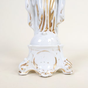 Figurita de porcelana de París de la Virgen María francesa antigua de 1800, estatua de Madonna de cerámica religiosa, capilla de nuestra señora, decoración cristiana antigua imagen 3