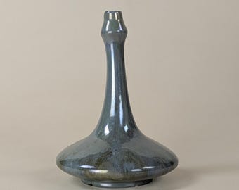 Jarrón antiguo francés Pierrefonds de cristal esmaltado, cerámica Art Déco de la década de 1920, elegante diseño coleccionable.