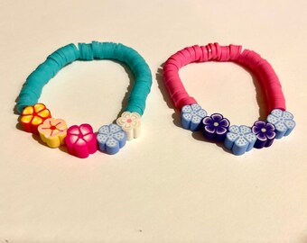 Little Girl - Even Keel Jewelry - Set of 2 Heishi Bead Bracelet Stack