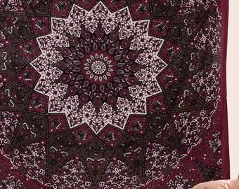 MUBT-1001 Marubhumi Hippie Mandala Bohemian Psychedelic Cotton Tapestry MUBT-1001 Marubhumi Hippie Mandala Bohemian Psychedelic Cotton Tapestry
