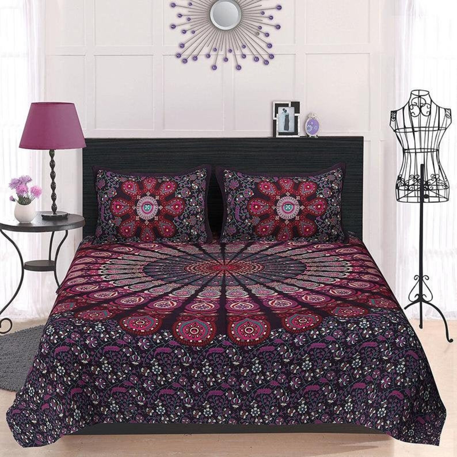 Indian Cotton Duvet Cover Bohemian 3 Pcs Luxury Boho Bedding Etsy