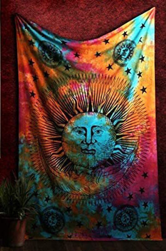 Marubhumi Indian Mandala Tapestry Indian Hippie Hippy Wall Hanging Bohemian Twin Wall Hanging Tapestries Bedspread Beach Tapestry Purple, Twin Size, 85 x 55 Inch 