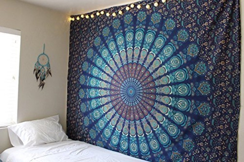 Marubhumi Fashions Blue Tapestry Wall Hanging Mandala Etsy