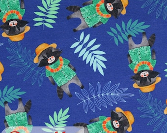 Jersey Raccoon in Hawaii - Fabrics for children, girls and boys, cotton jersey