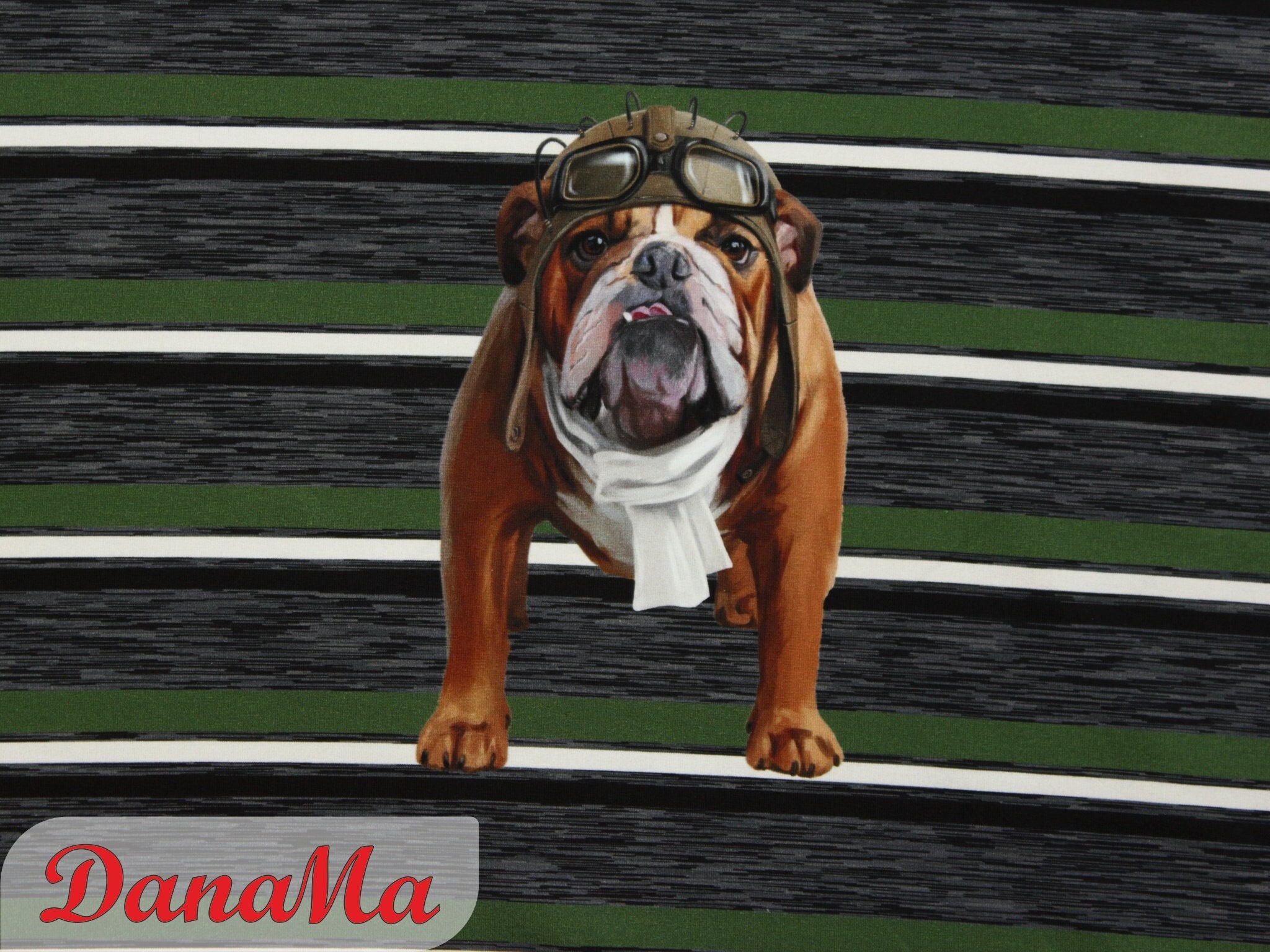 Sweat Panel Biker Dog 80 x 50 cm, Stenzo French Terry Sweat Fabric, Dog Bulldog