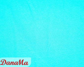 Remnant 70 cm jersey plain light turquoise, cotton jersey fabric plain, jersey fabrics for children turquoise blue aqua