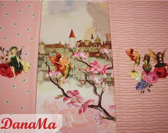 Jersey panel elf dream 73 x 150 cm, Stenzo fabrics for children girls fairy elf