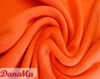 Fleece uni orange - Polarfleece Stoff für Kinder, Dekostoff Meterware, Fasching Karneval