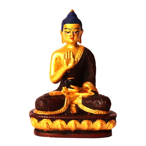 The Five Dhyani Buddha, Golden Resin Statues, Pancha Buddha Statues, Symbol of five Buddha Wisdom, Buddhist Statue, Hand Painted Statue