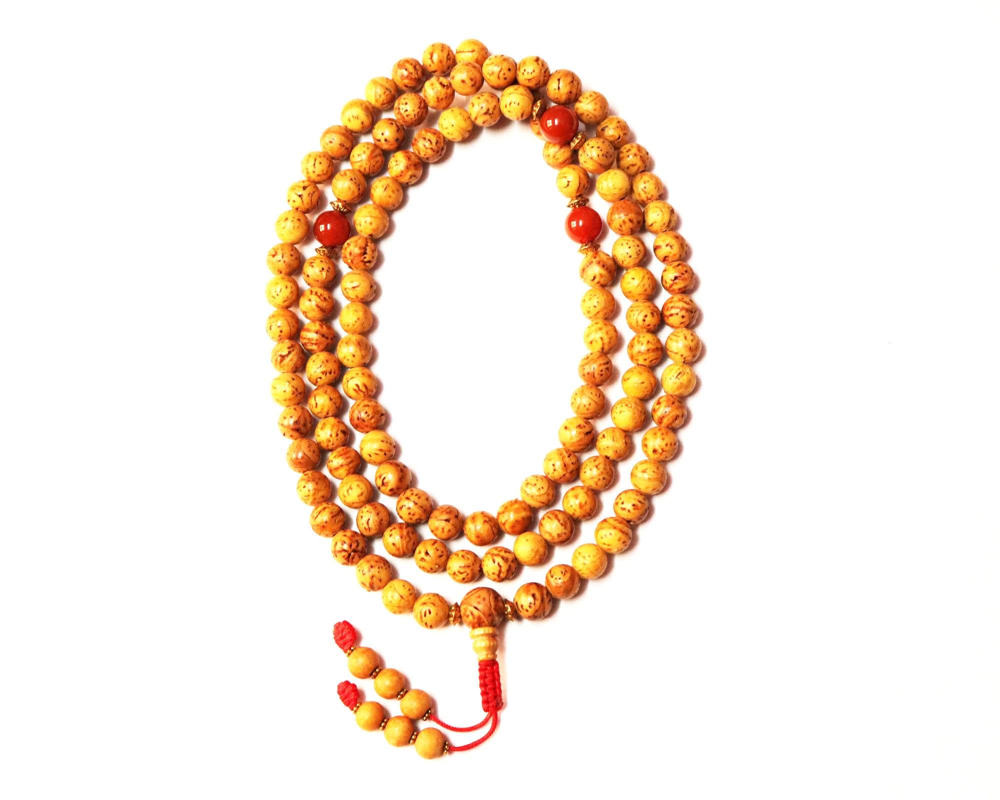 Best Quality, 9MM Bodhi Seed Mala, Designed Mala, 108 + 3 Spacer Beads, Tibetan Mala, Buddhist Mala, Indian Bodhi Seed Mala, Adjustable Knot