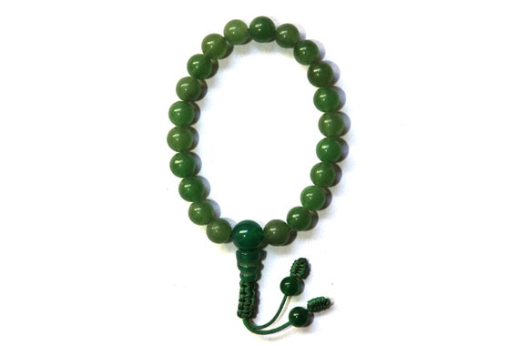 Best Quality Mala, 8MM, Green Jade Wrist Mala, 27 Bead, 21 Bead, Meditation  mala Jade stone, Tibetan Buddhist Jade mala