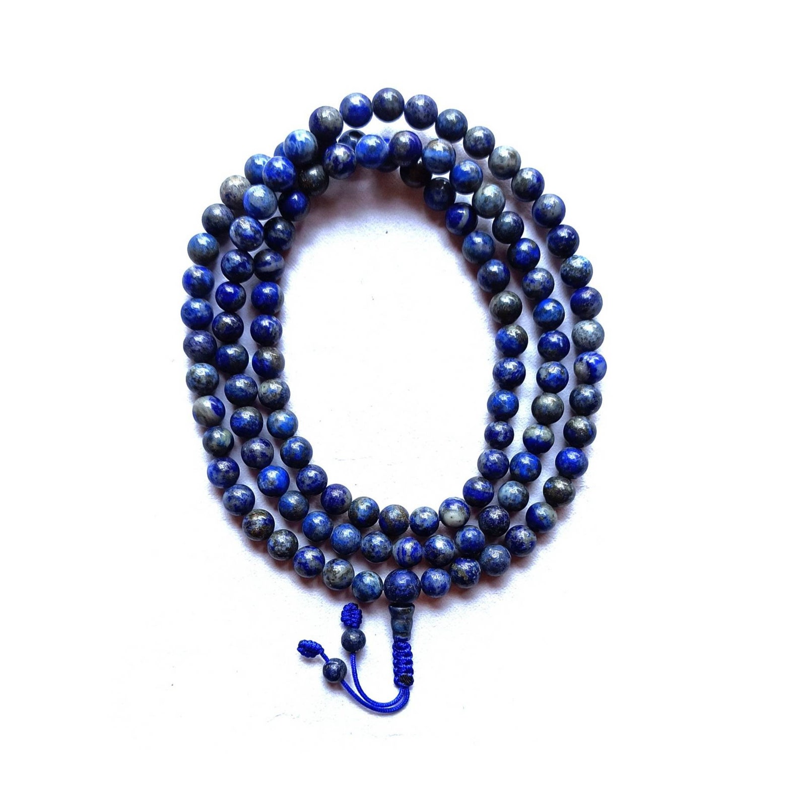 Natural Lapis Lazuli Mala, Spotted Lapis Lazuli Mala, Afghani Lapis Lazuli, Buddhist Mala, Tibetan Mala, Medicine Buddha Mala,Made in Nepal