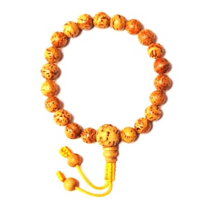 Best Quality, 9MM Bodhi Seed Wrist Mala, 21 Bodhi Beads, Tibetan Buddhist Wrist Mala, Adjustable Knot, Wrist Mala Bodhi Meditation  Seed