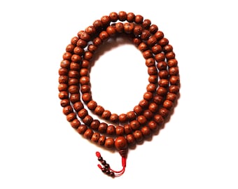 Best Quality, Brown Bodhi Seed Mala, Phoenix Eye Bodhi Seed Mala, Buddhist Mala, Nepali Bodhi Seed mala, 14MM, 108 Beads, Adjustable Knot