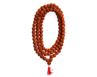 8MM Hand knotted five face Nepali Rudraksha seed Buddhist prayer mala, Handmade Nepali Rudraksha Mala, Buddhist Prayer Mala Rudraksha Seed