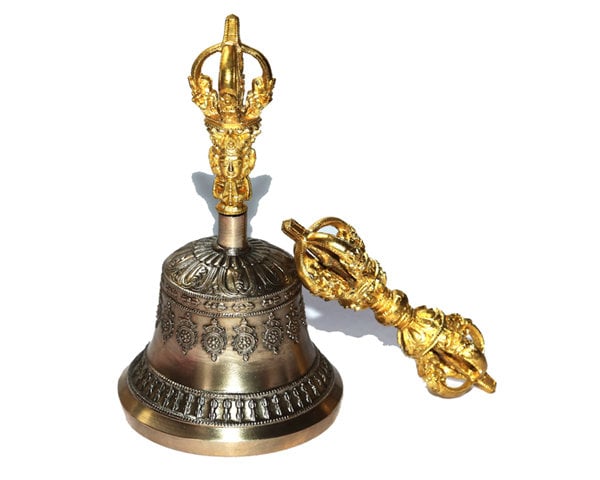 Buddhist Supplies Buddhism Bell Singing IGKE Buddhism Hand Bell Hand Bell Brass for Scripture 