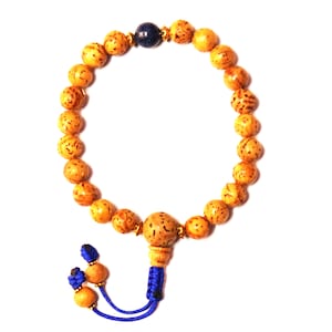 Best Quality, 9MM Bodhi Seed Wrist Mala, Designed Wrist Mala, 21 Bodhi Beads  + 1 Spacer Bead, Tibetan Buddhist Wrist Mala, Adjustable Knot