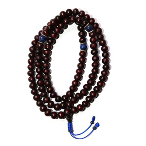 Mala de la mejor calidad, Mala de madera de rosa, Mala diseñado, Mala budista, Mala tibetano, 108 cuentas, Mala budista tibetano de palo de rosa, Mala espiritual de palo de rosa