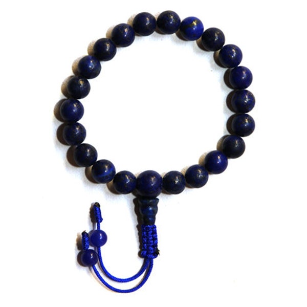 Best Quality, 8MM Afghani Lapis Lazuli stone Buddhist wrist mala, 21 Beads, 27 Beads, Tibetan Wrist Mala, Buddhist Wrist Mala