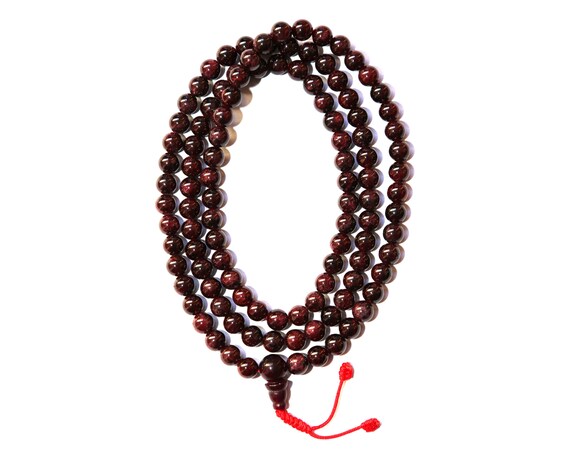 Best Quality Mala, Garnet Stone Mala, 108 Beads, MM, Buddhist