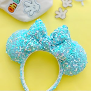 Blue Chunky Sequin Mouse Ears