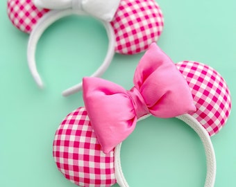 Pink Gingham Mouse Ears