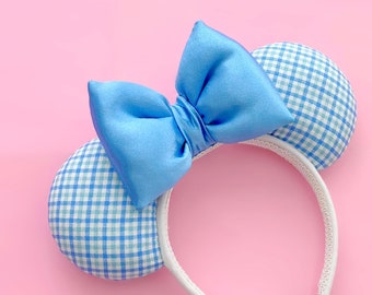 Blue Plaid Mouse Ears