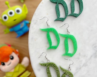 Greens-Retro Disney D Inspired Dangle Earrings