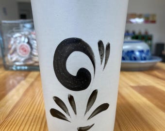 Frankfurt Cider Jar - handmade Pottery (white with black handpainting)