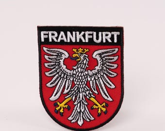 Parche del escudo de armas de la ciudad de Fráncfort - Parche termoadhesivo del escudo de armas de Fráncfort - Parche de Fráncfort