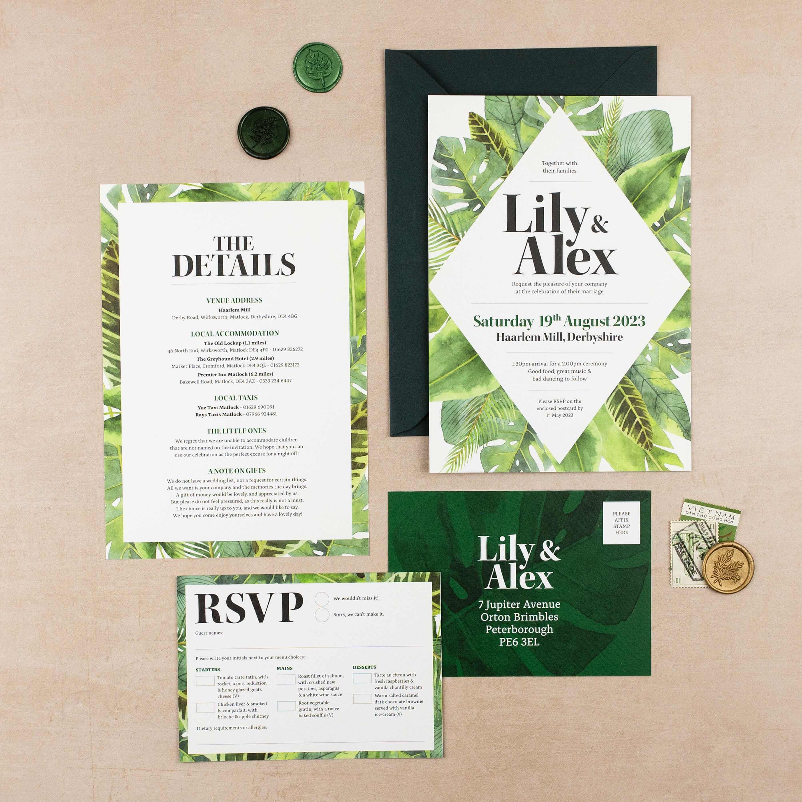 Modern Tropical Palm Leaf Green Foliage Mediterranean Wedding - Etsy