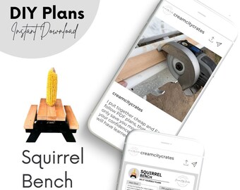 DIY Squirrel Bench Woodworking Plans PDF | Outdoor Garden Decor | Easy Build | Step-by-Step Instructions | Instant Digital Download